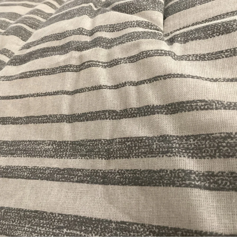 Threshold Rangeley Gray and White Striped Comforter